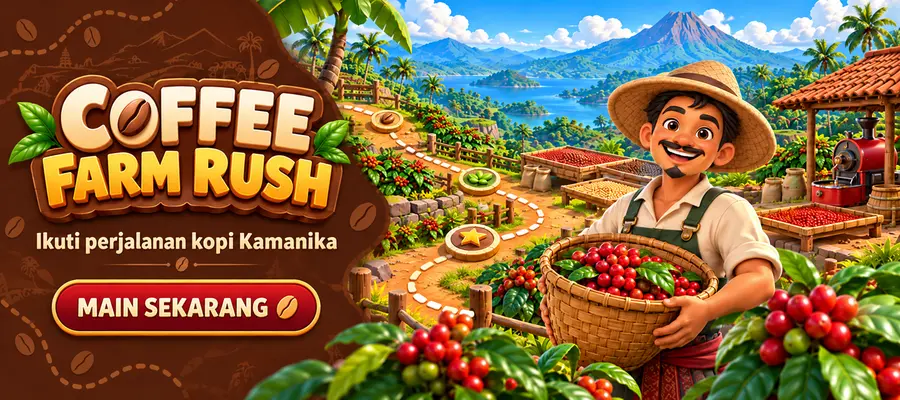 Coffee Farm Rush — game edukasi perjalanan kopi dari panen hingga roasting